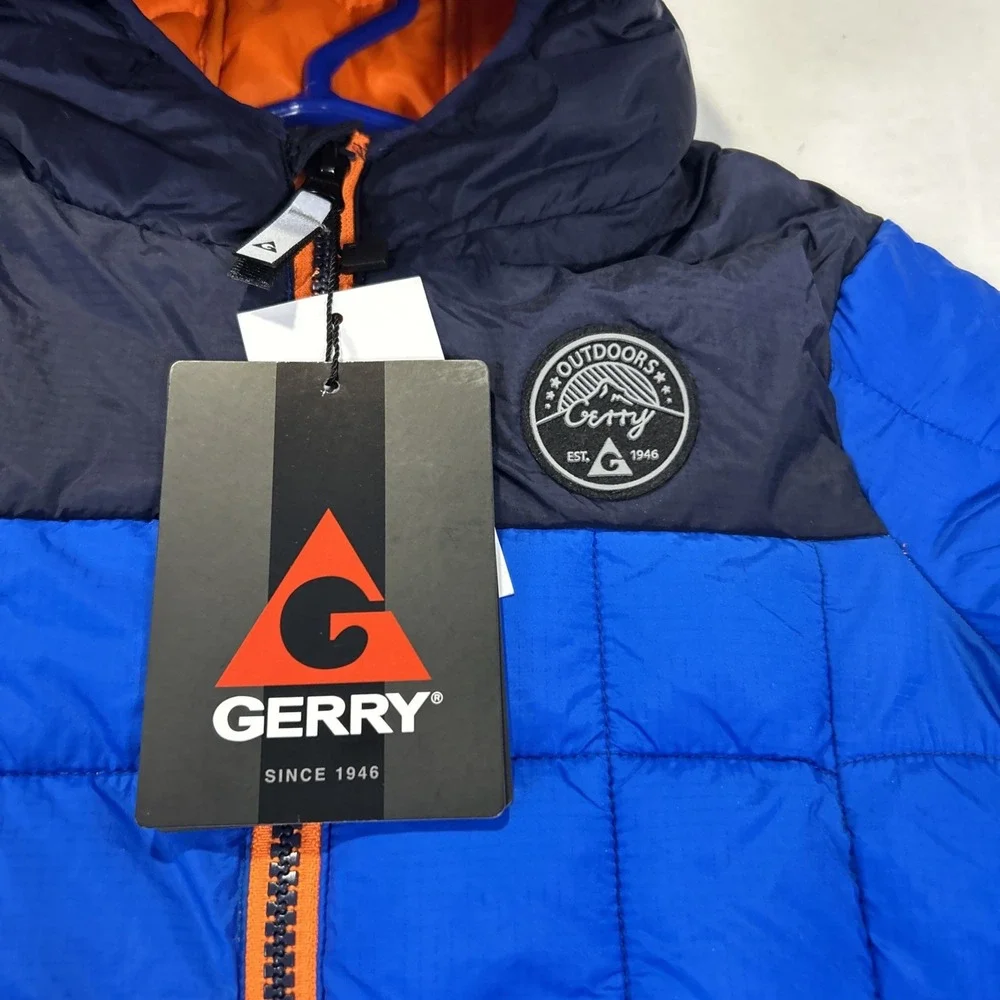 Gerry Boys Torque Puffer Jacket Blue Insulated Hooded DG51223 Size XXS (4/5)